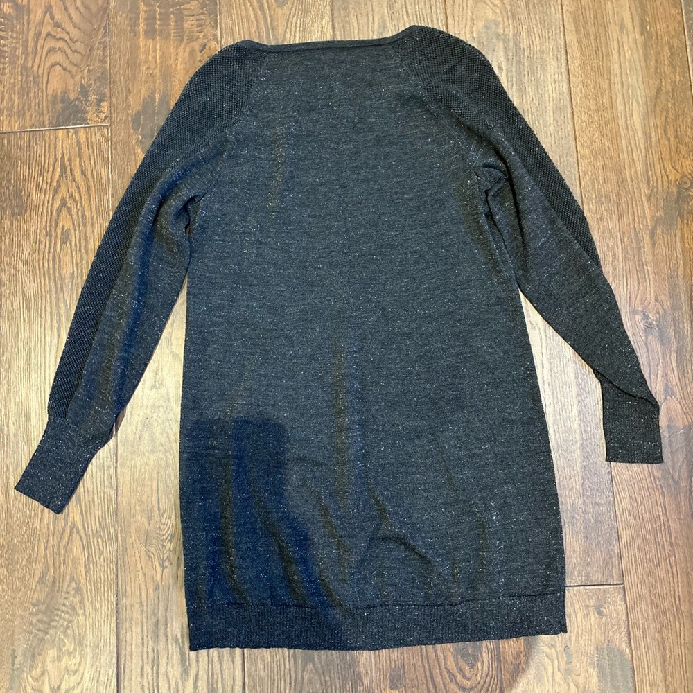 Eileen Fisher Black Merino Wool Sweater Tunic Sparkle Shimmering Knit - Picture 5 of 5